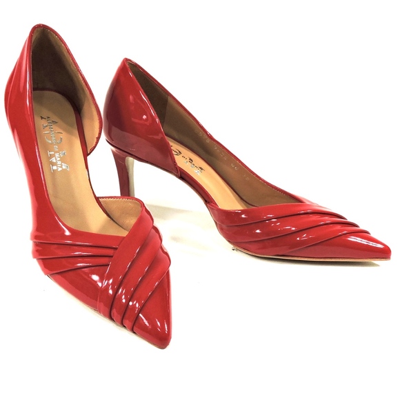 WOMEN'S RED LEATHER PAMPS - Picture 2 of 8